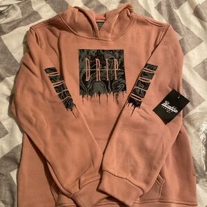 Brooklyn Cloth Peach Hoodie with Graphic Design